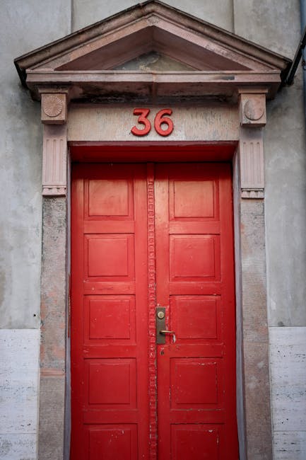 Red door number 36